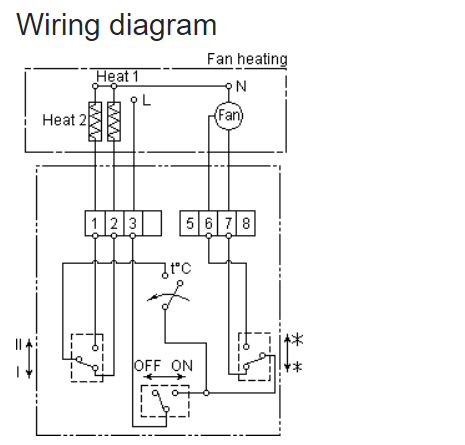 NTL-002 Wall mounted thermostat wiring diagram